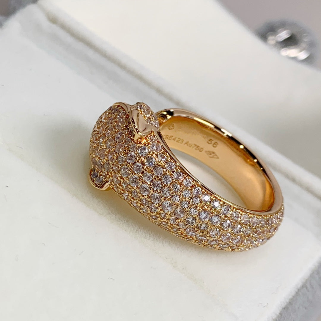 [baslovejewels]PANTHERE PINK GOLD DIAMOND RING