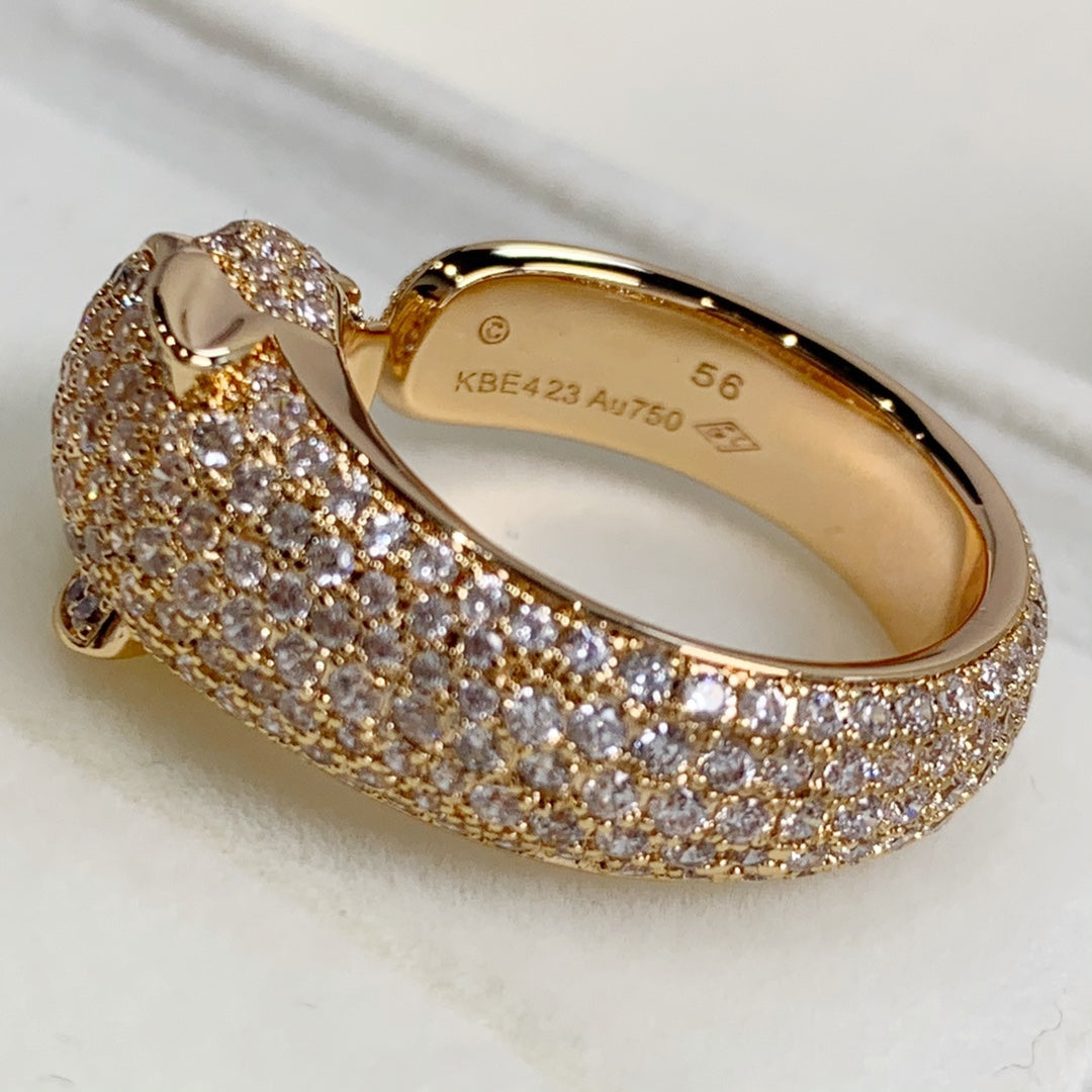 [Baslove]PANTHERE PINK GOLD DIAMOND RING