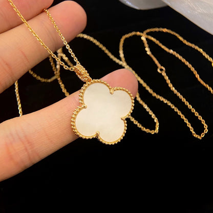 [Baslove]CLOVER 25MM MOP LARGE PENDANT NECKLACE