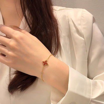 [Baslove]COLOR STAR CARNELIAN PINK GOLD DIAMOND BRACELET