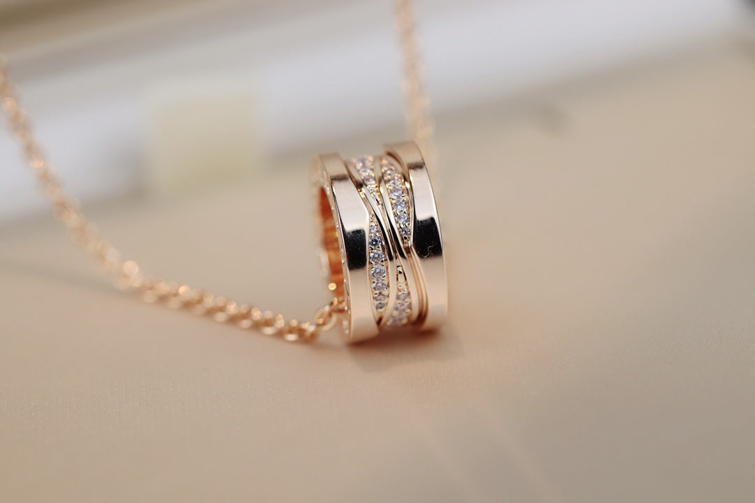 [Baslove]ZERO 1 PINK GOLD DIAMOND NECKLACE