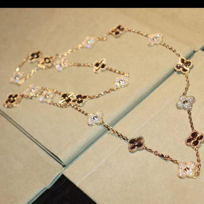 [Baslove]CLOVER 20 MOTIFS LASER DIAMOND NECKLACE