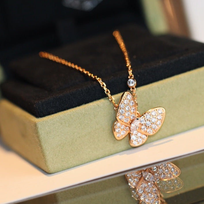 [Baslove]BUTTERFLY DIAMOND NECKLACE