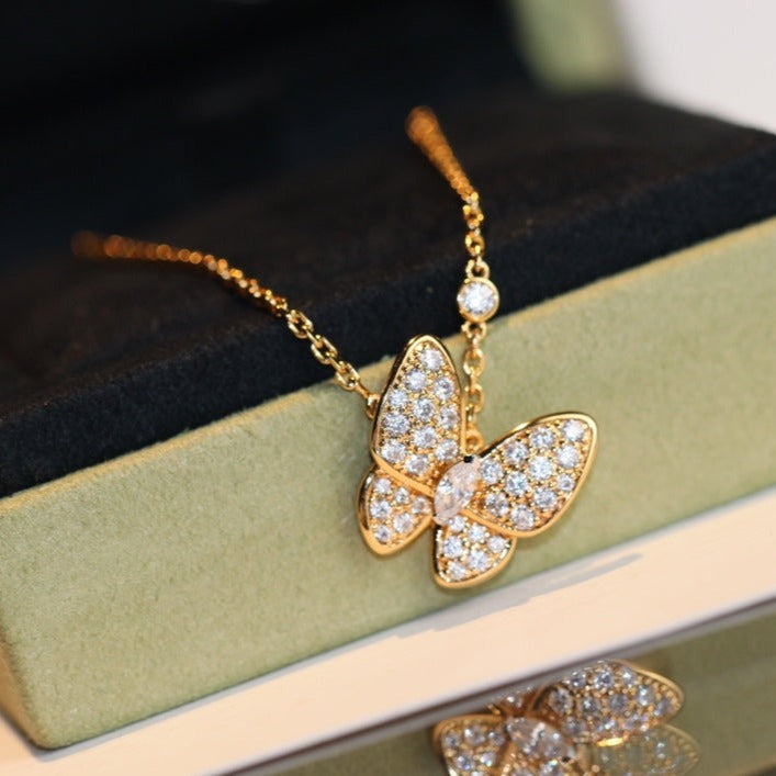 [Baslove]BUTTERFLY DIAMOND NECKLACE