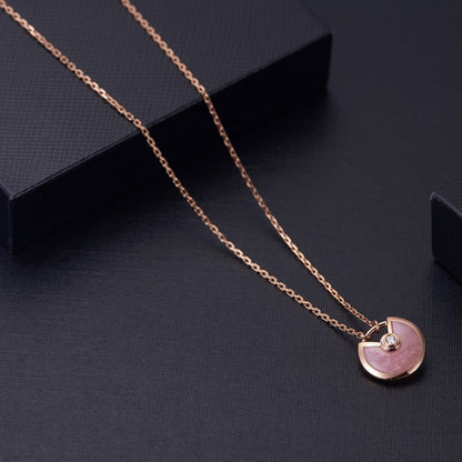 [Baslove]AMULETTE ROSE GOLD PINK MOP NECKLACE