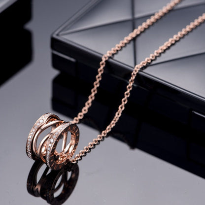 [Baslove]ZERO 1 PINK GOLD DIAMOND OPEN NECKLACE