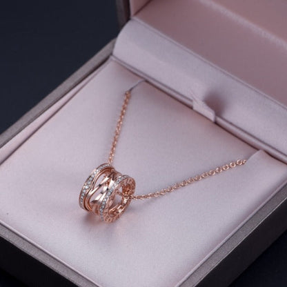 [Baslove]ZERO 1 PINK GOLD DIAMOND OPEN NECKLACE