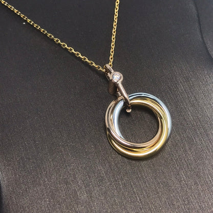 [Baslove]TRINITY SILVER GOLD PINK GOLD NECKLACE