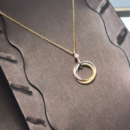 [Baslove]TRINITY SILVER GOLD PINK GOLD NECKLACE