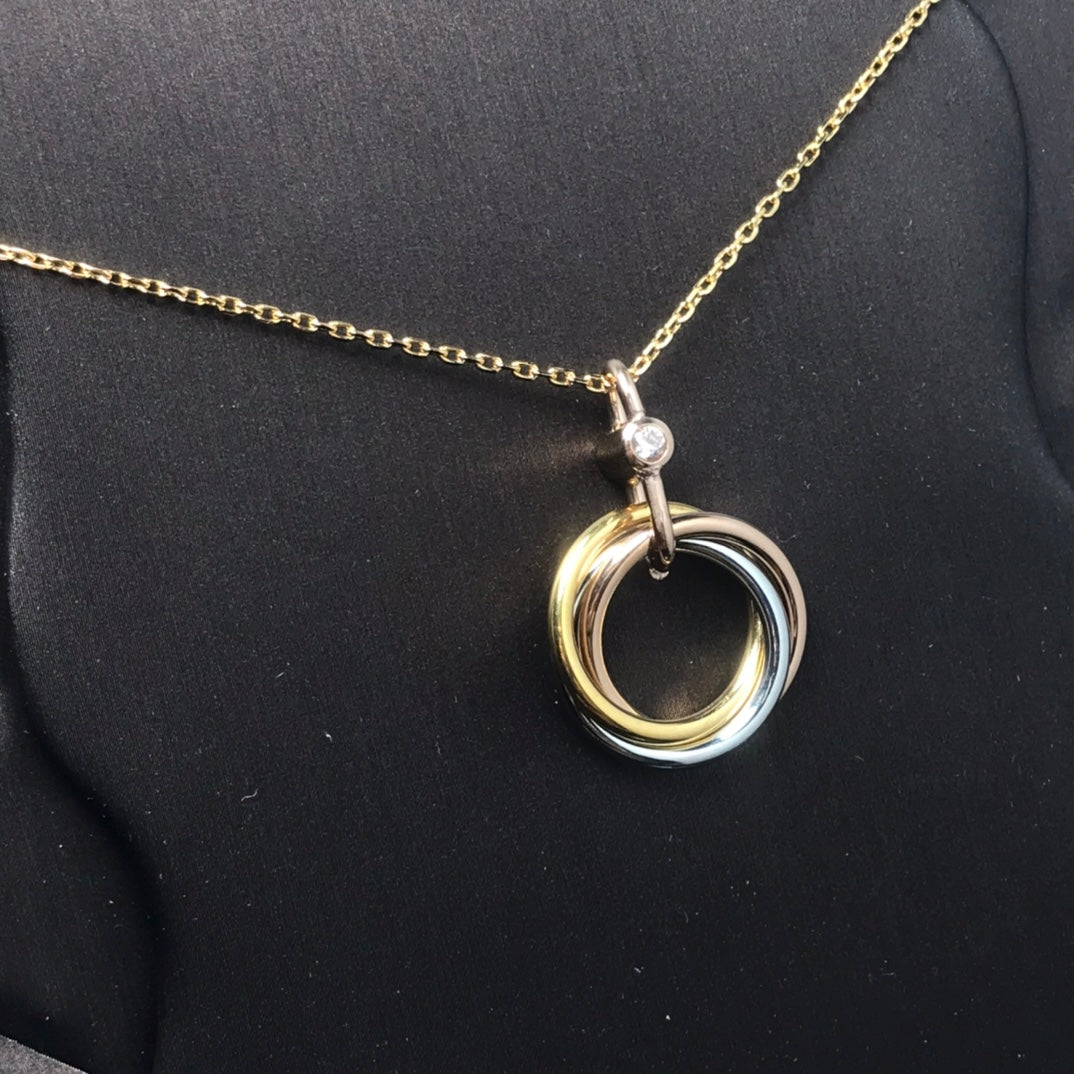 [AURORA]TRINITY  NECKLACE 1 DIAMOND