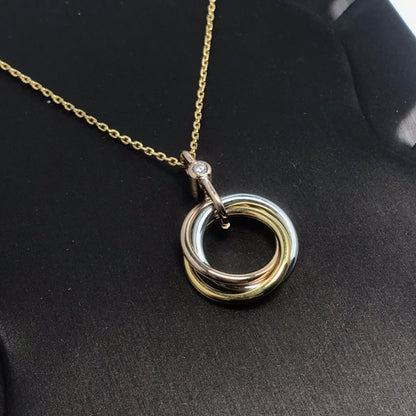 [Baslove]TRINITY SILVER GOLD PINK GOLD NECKLACE