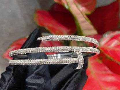 [Baslove]JUSTE BRACELET 3.5MM DOUBLE ROWS SILVER DIAMOND