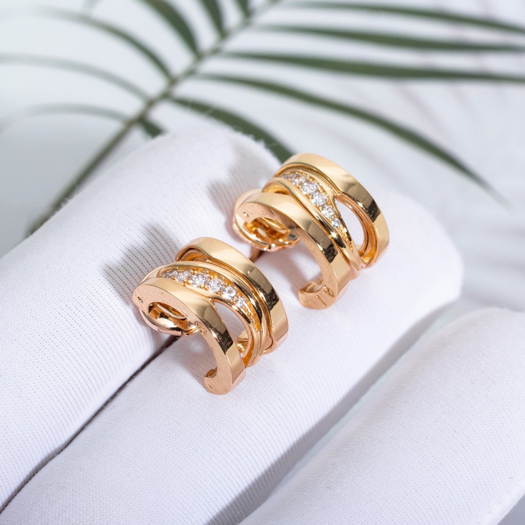 [Baslove]ZERO 1 PINK GOLD DIAMONDS EARRINGS