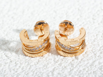 [Baslove]ZERO 1 PINK GOLD DIAMONDS EARRINGS