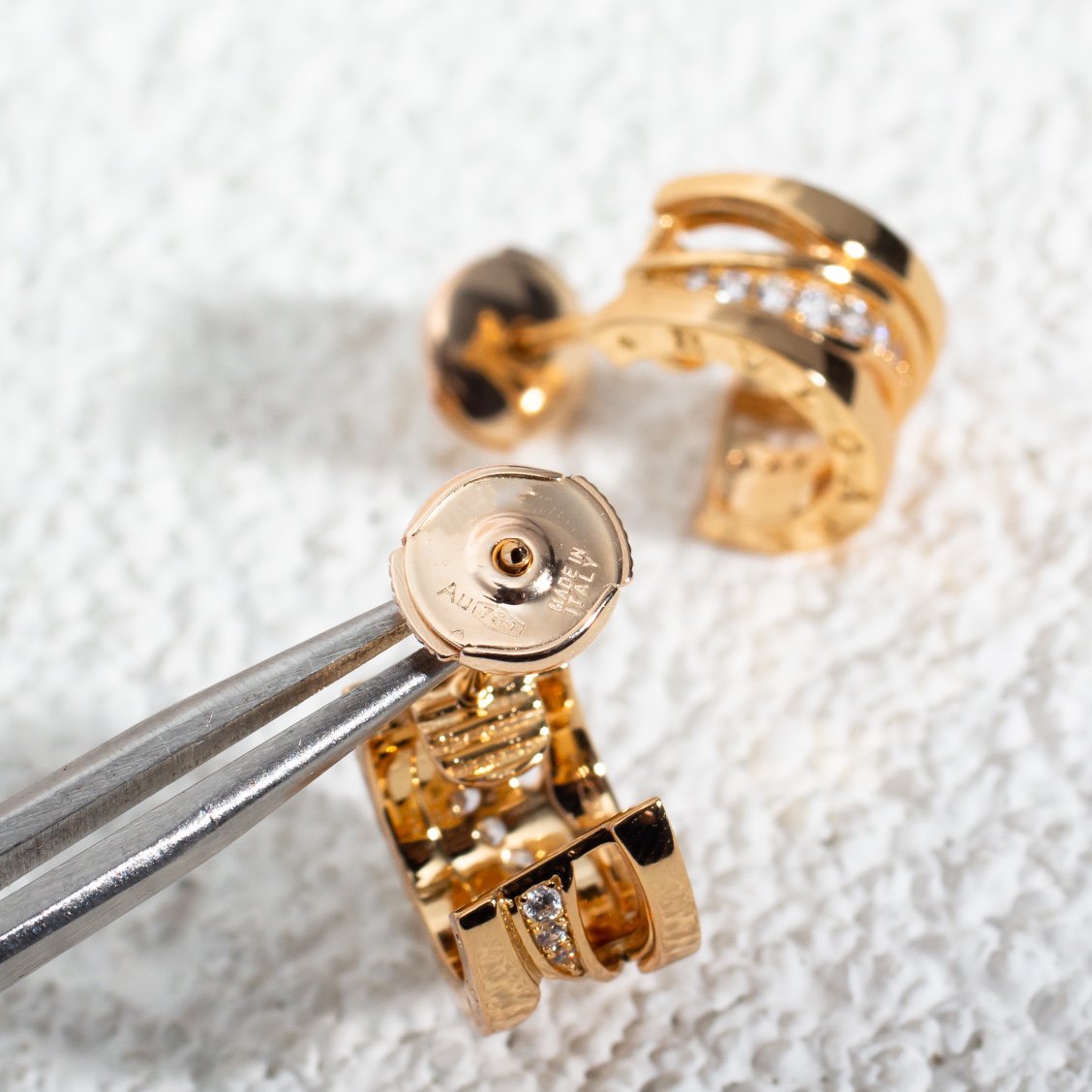 [Baslove]ZERO 1 PINK GOLD DIAMONDS EARRINGS