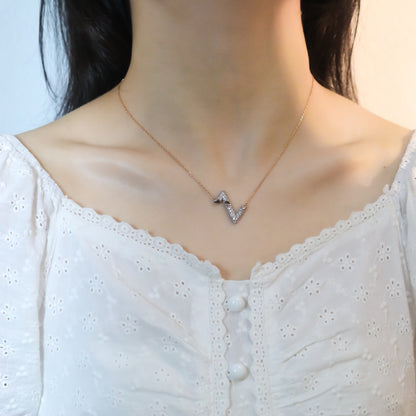 [Baslove]VOLT SILVER DIAMOND PEDANT NECKLACE