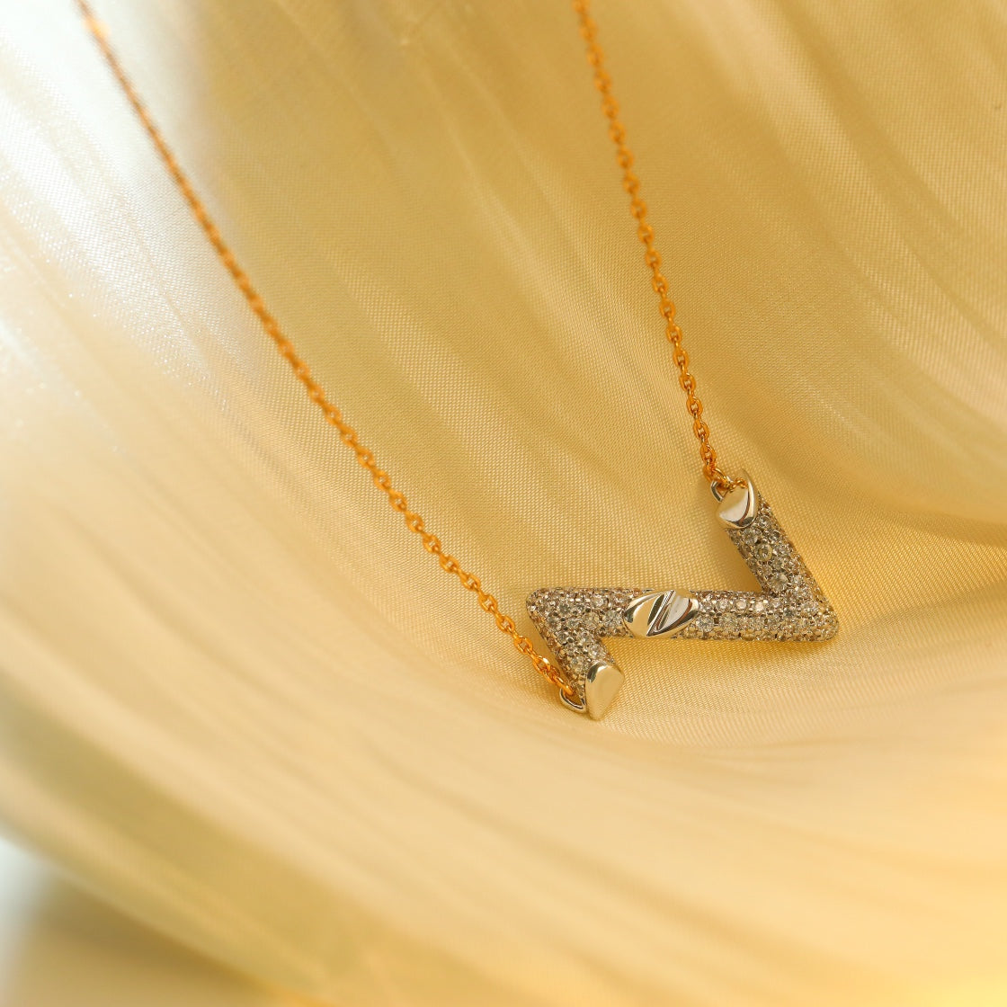 [Baslove]VOLT SILVER DIAMOND PEDANT NECKLACE