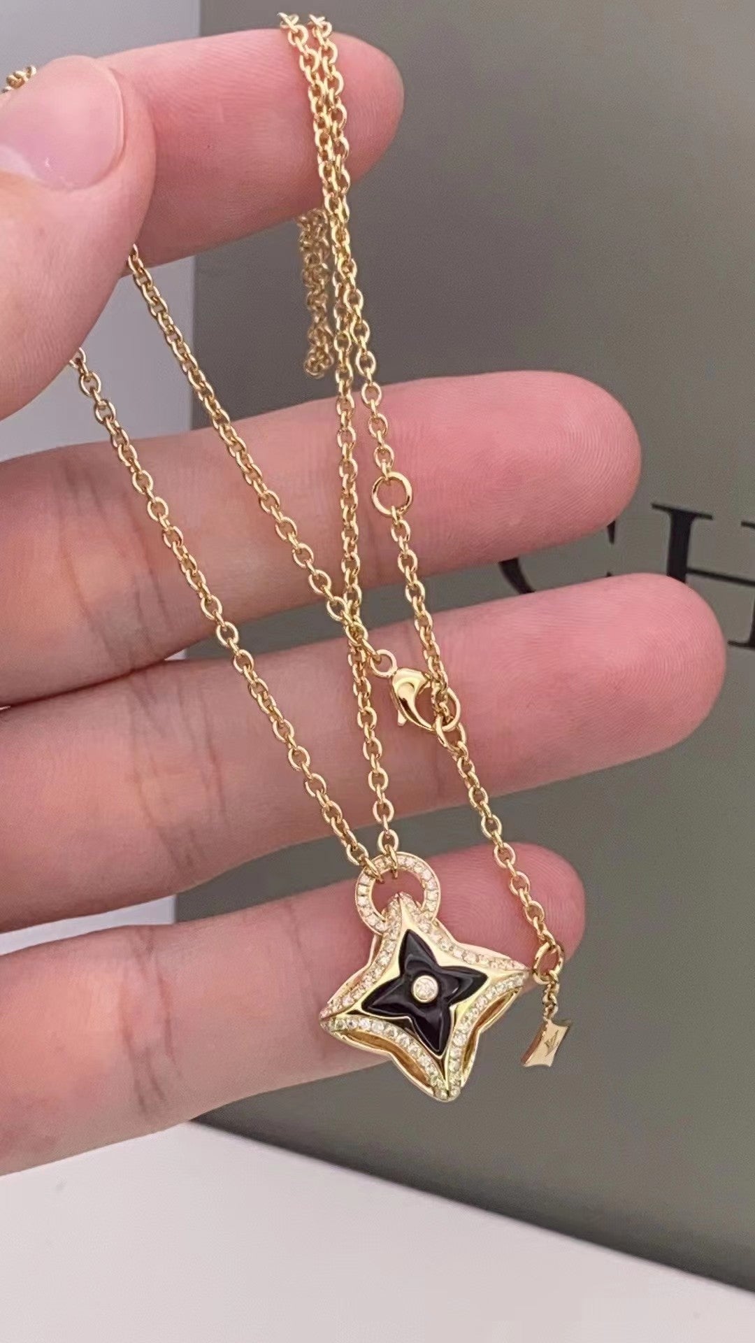 [Baslove]STAR PEDANT PINK GOLD DIAMOND NECKLACE