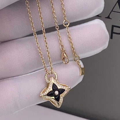 [Baslove]STAR PEDANT PINK GOLD DIAMOND NECKLACE