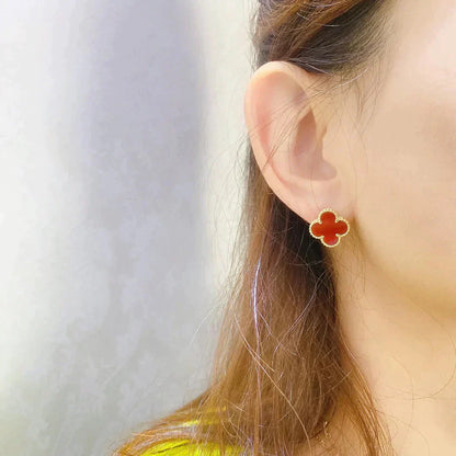 [Baslove]CLOVER MEDIUM 1 MOTIFS CARNELIAN  EARRINGS