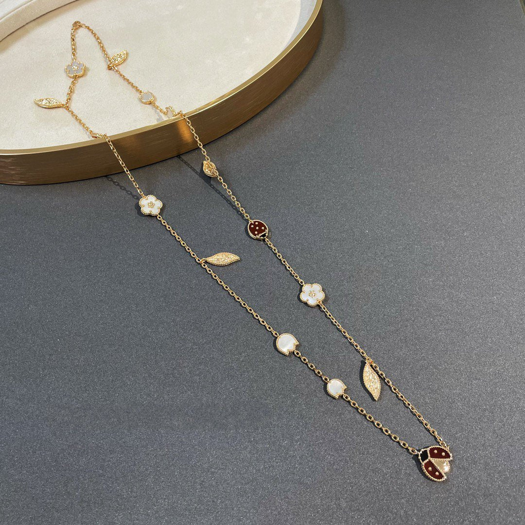 [Baslove]LUCKY SPRING 15 MOTIFS GOLD NECKLACE