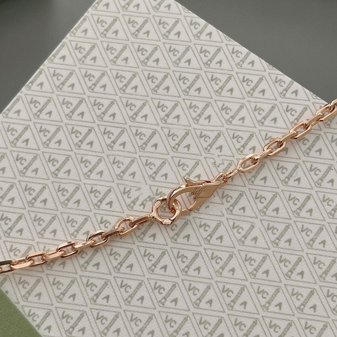 [Baslove]LUCKY SPRING 15 MOTIFS ROSE GOLD NECKLACE