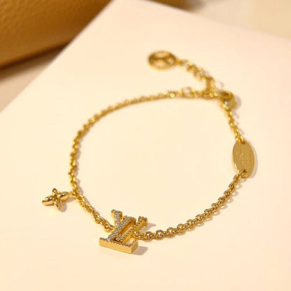 [Baslove]LOGO STAR MOTIF GOLD BRACELET