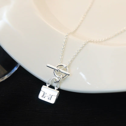 [Baslove]POP H PEDANT SILVER NECKLACE