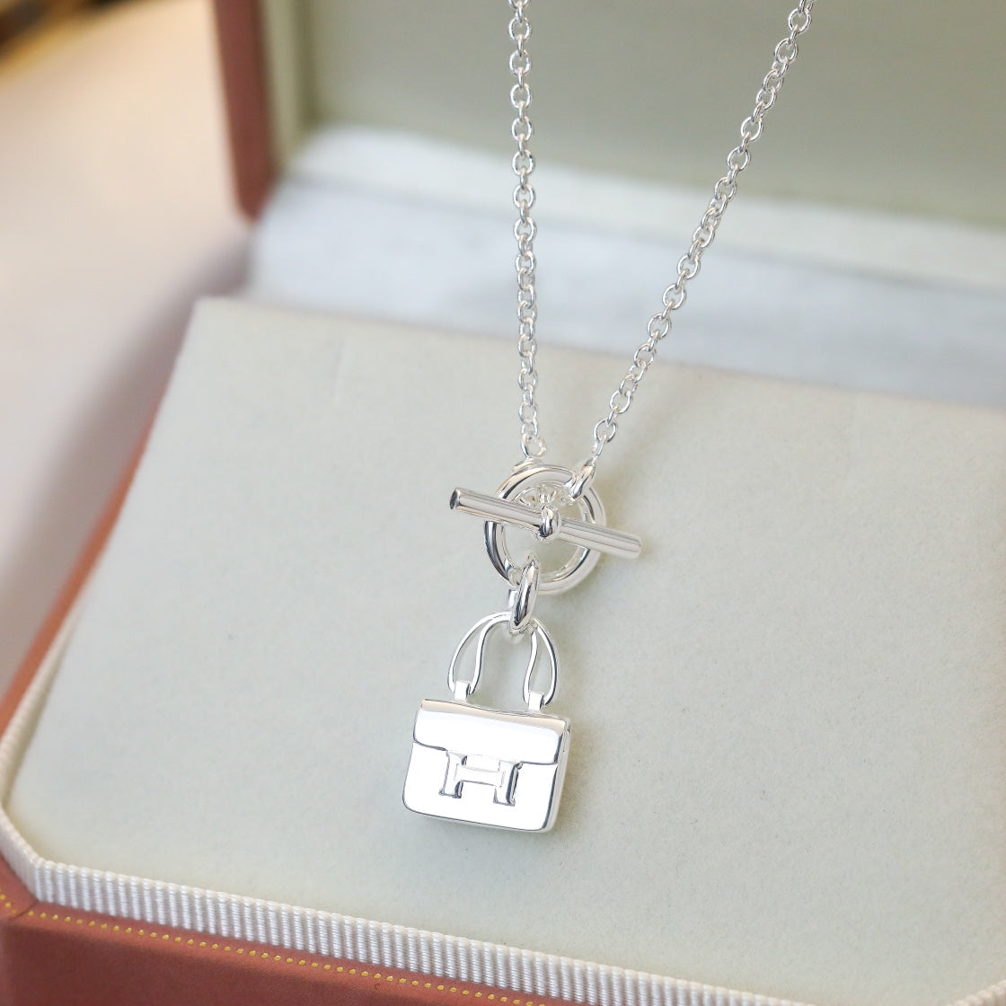 [Baslove]POP H PEDANT SILVER NECKLACE