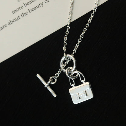 [Baslove]POP H PEDANT SILVER NECKLACE