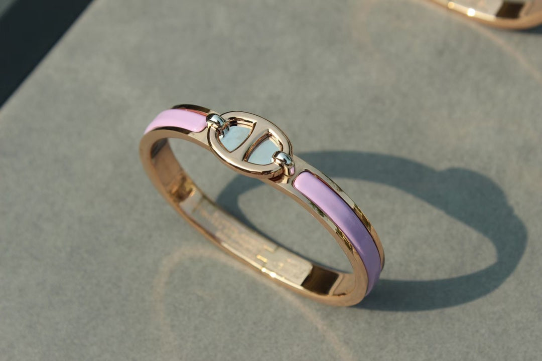 [Baslove]CLIC CHAINE PINK GOLD BRACELET