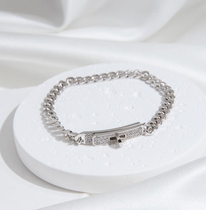 [Baslove]KELLY CHAIN SILVER DIAMOND BRACELET