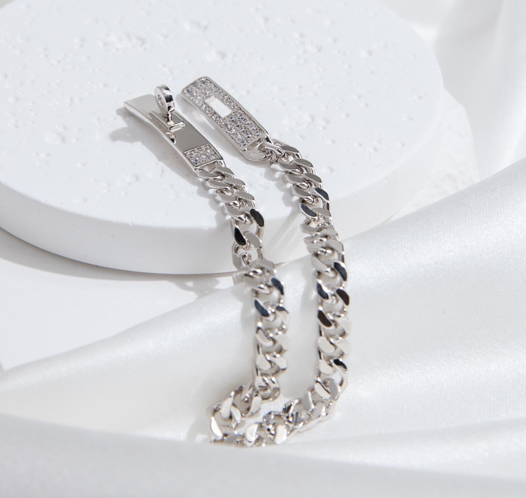 [Baslove]KELLY CHAIN SILVER DIAMOND BRACELET