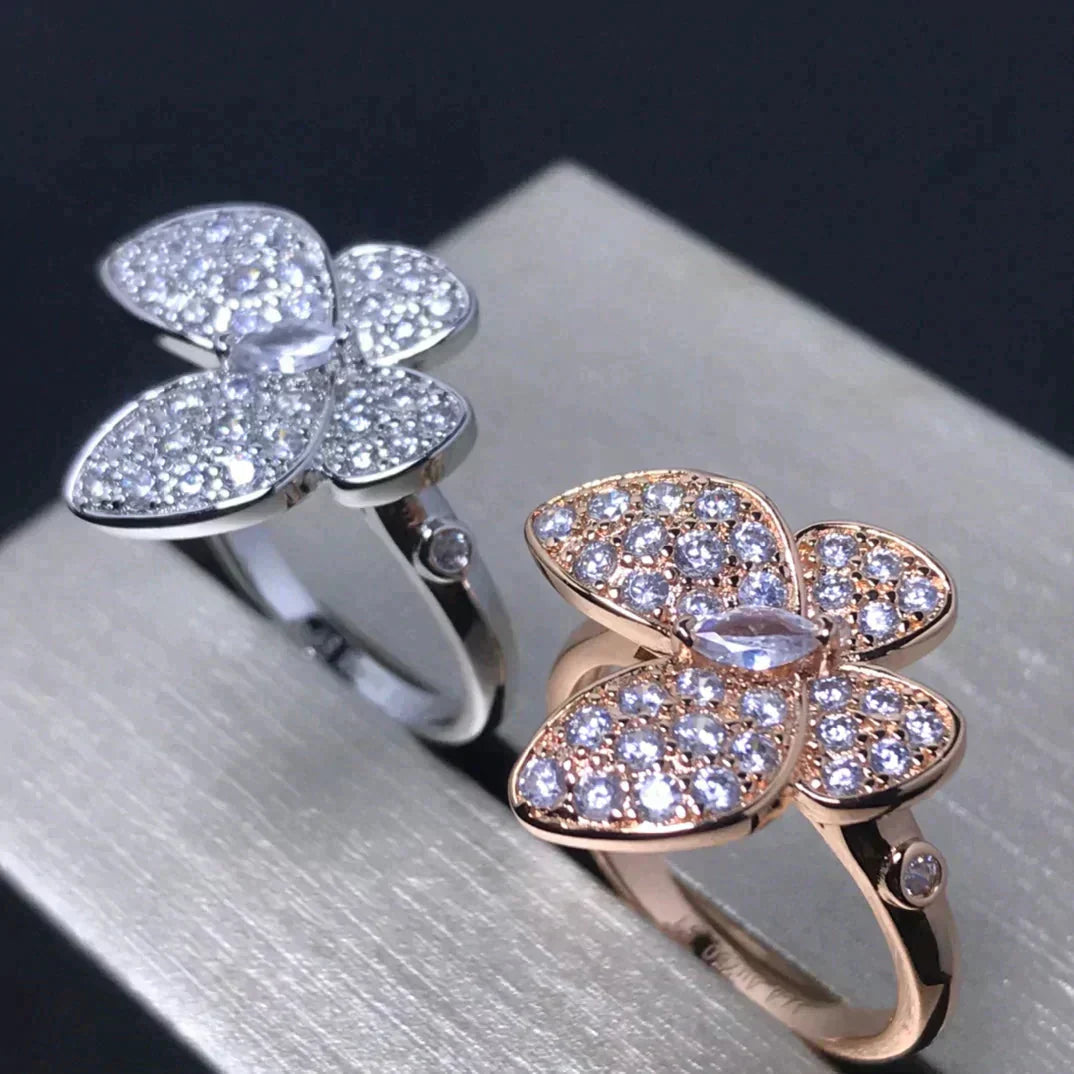 [Baslove]BUTTERFLY PINK GOLD DIAMOND RING