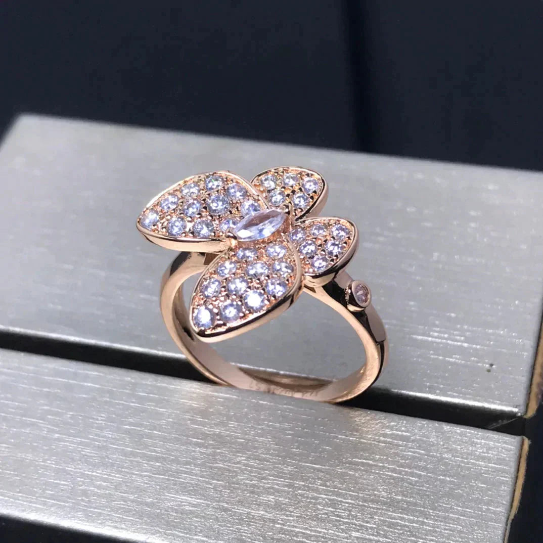 [Baslove]BUTTERFLY PINK GOLD DIAMOND RING