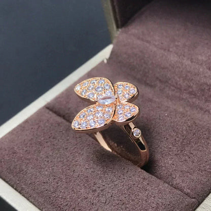 [Baslove]BUTTERFLY PINK GOLD DIAMOND RING