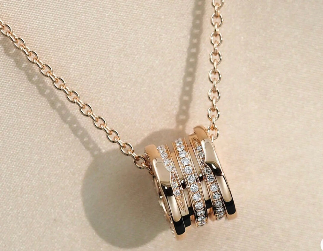 [Baslove]ZERO 1 PINK GOLD DIAMOND NECKLACE