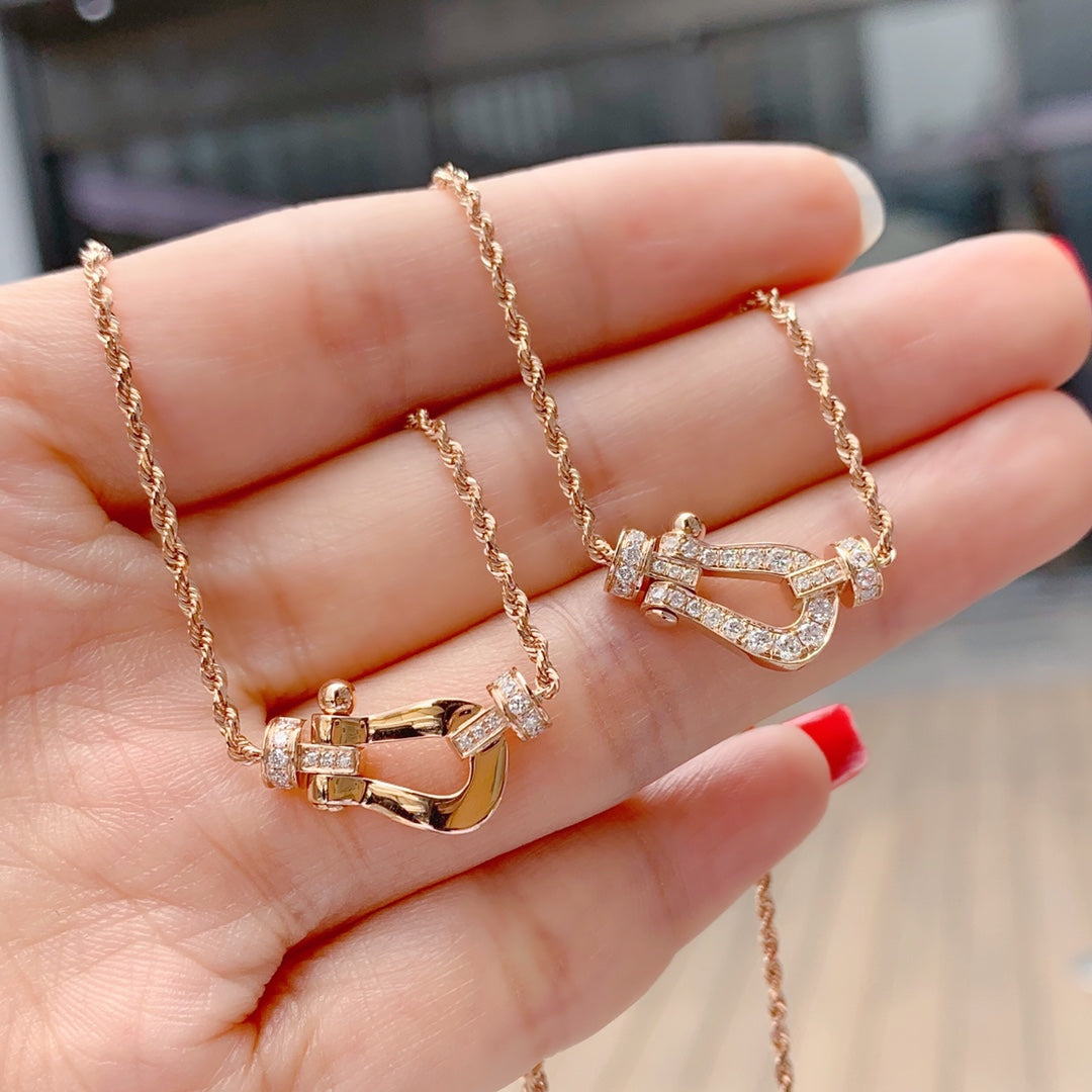 [Baslove]FORCE 10 PINK GOLD DIAMOND NECKLACE