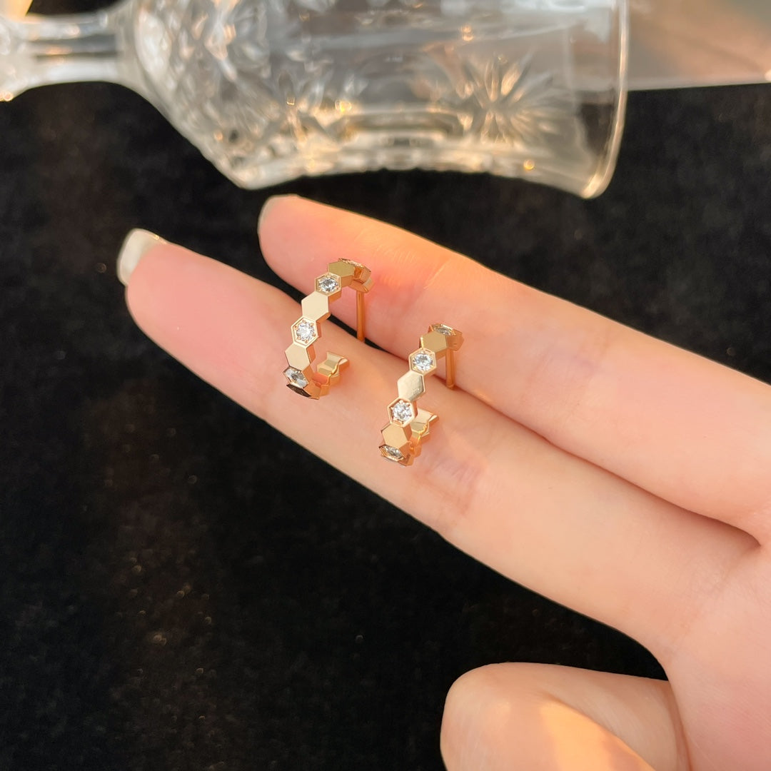 [Baslove]BEE LOVE DIAMOND HOOP EARRINGS