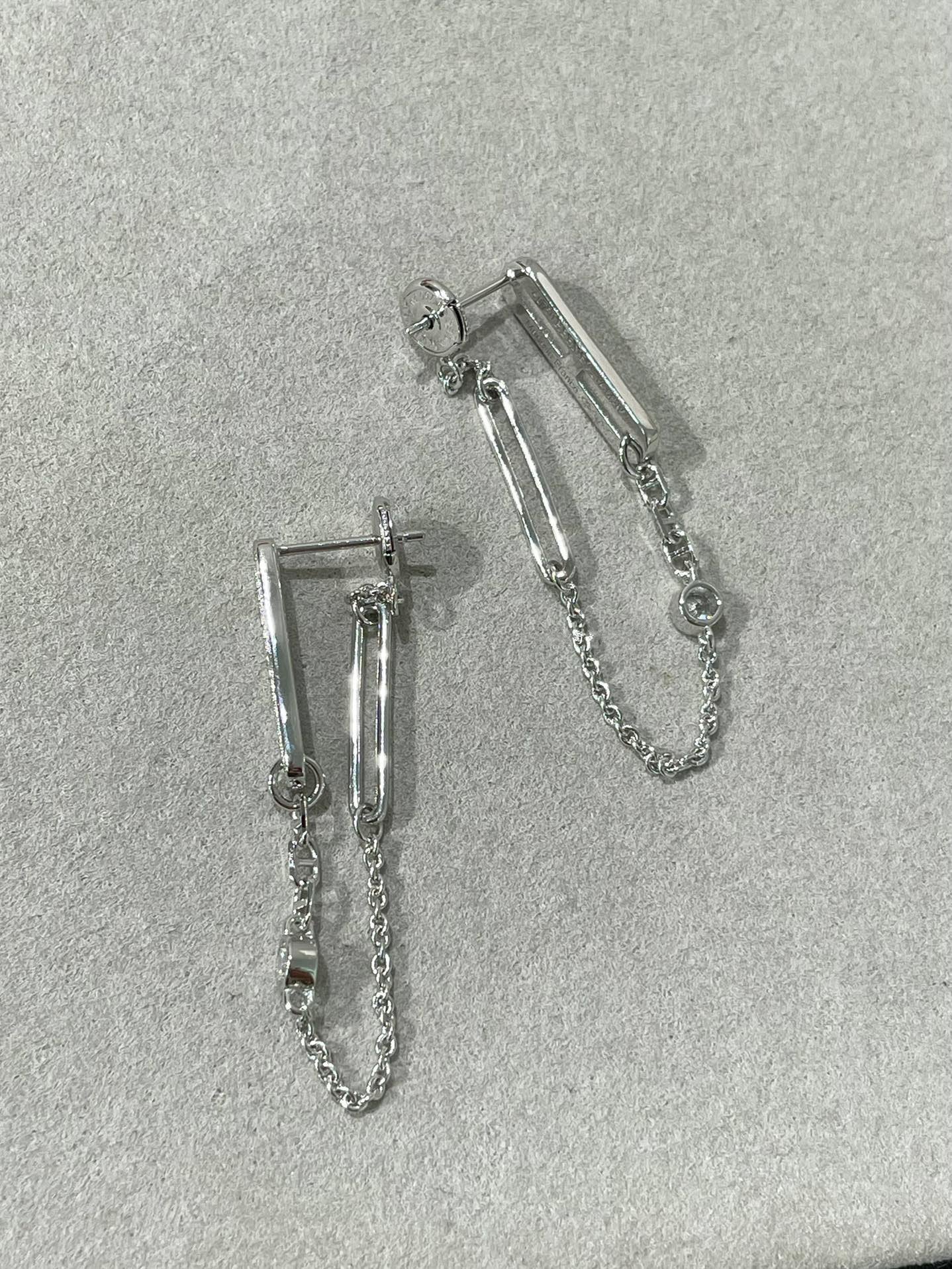 [Baslove]CHAINE CHAOS DIAMOND DROP EARRINGS