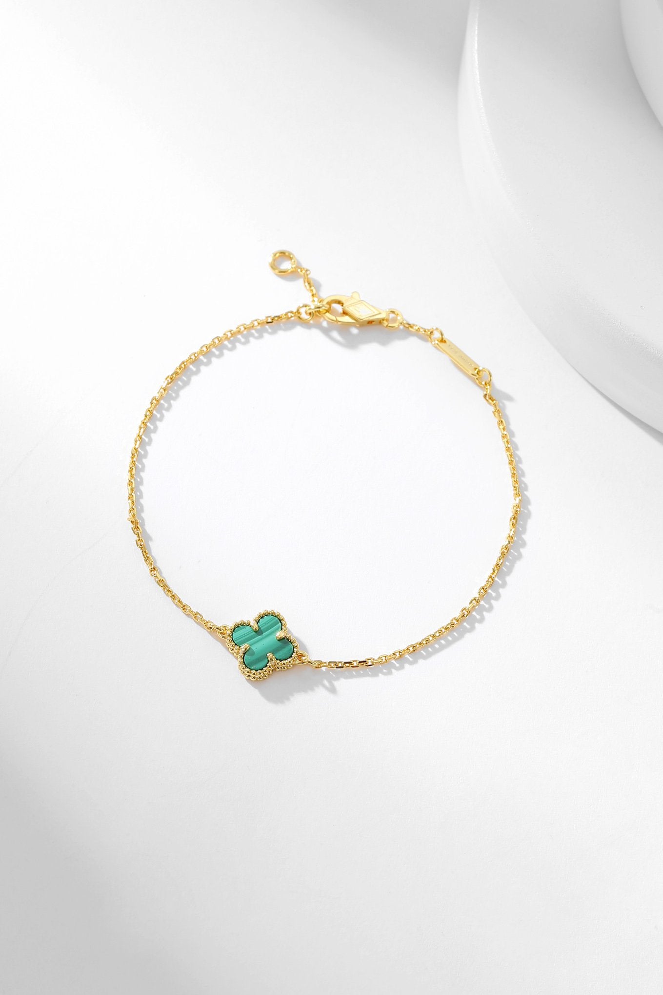 [Baslove]CLOVER BRACELET MALACHITE 1 MOTIF