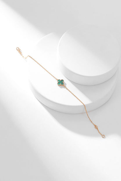 [Baslove]CLOVER BRACELET MALACHITE 1 MOTIF