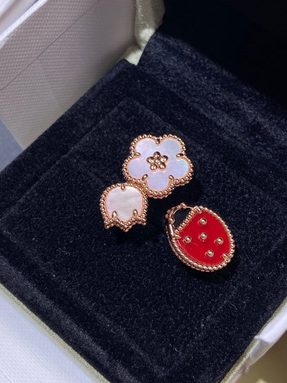 [Baslove]LUCKY 3 MOTIF ROSE GOLD RING