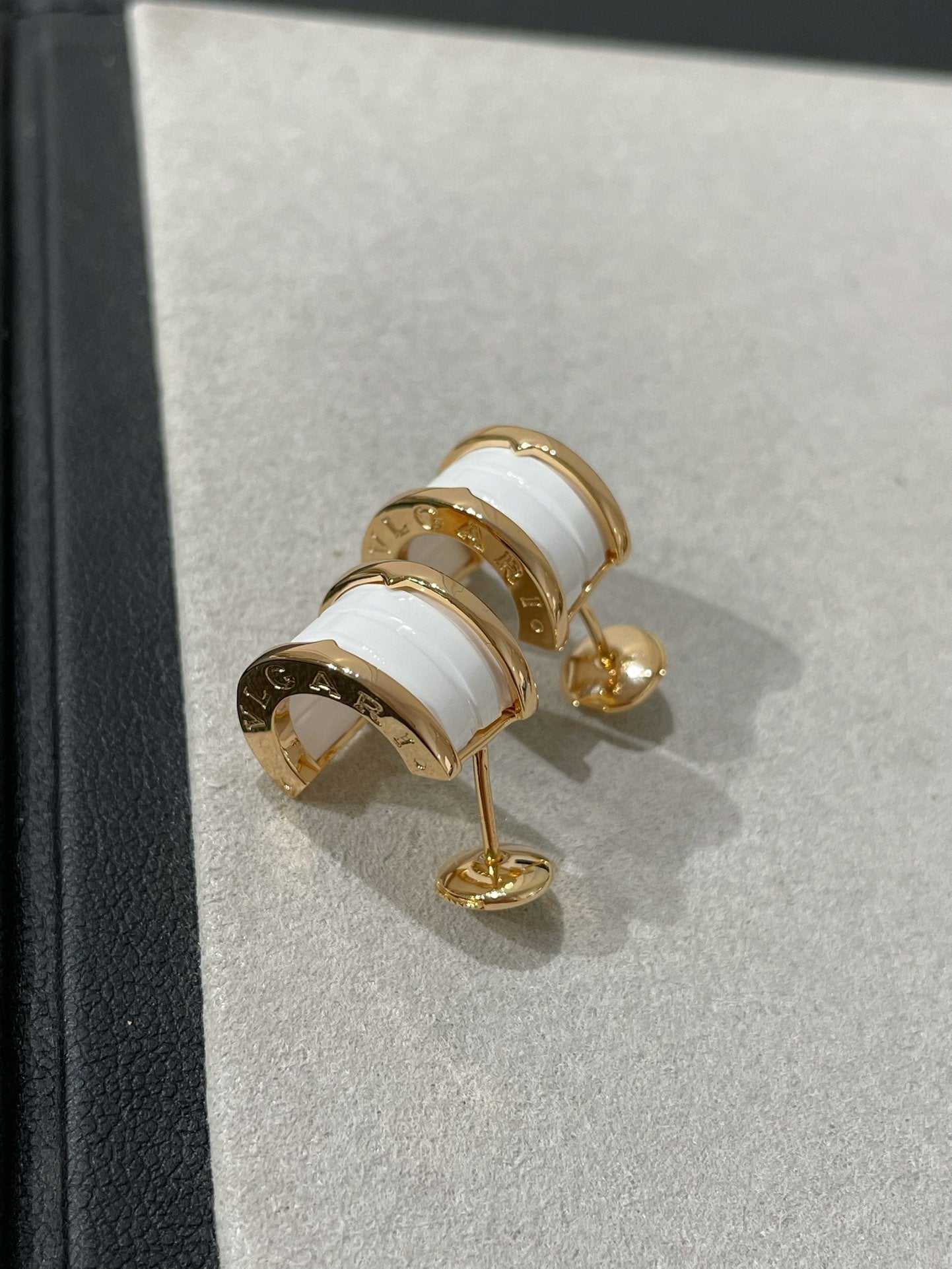 [Baslove]ZERO 1 PINK GOLD CERAMIC EARRINGS