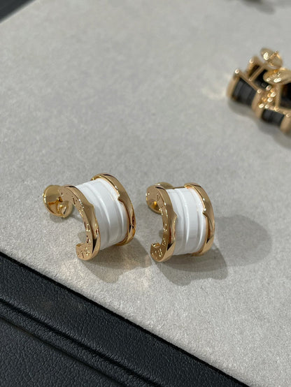 [Baslove]ZERO 1 PINK GOLD CERAMIC EARRINGS