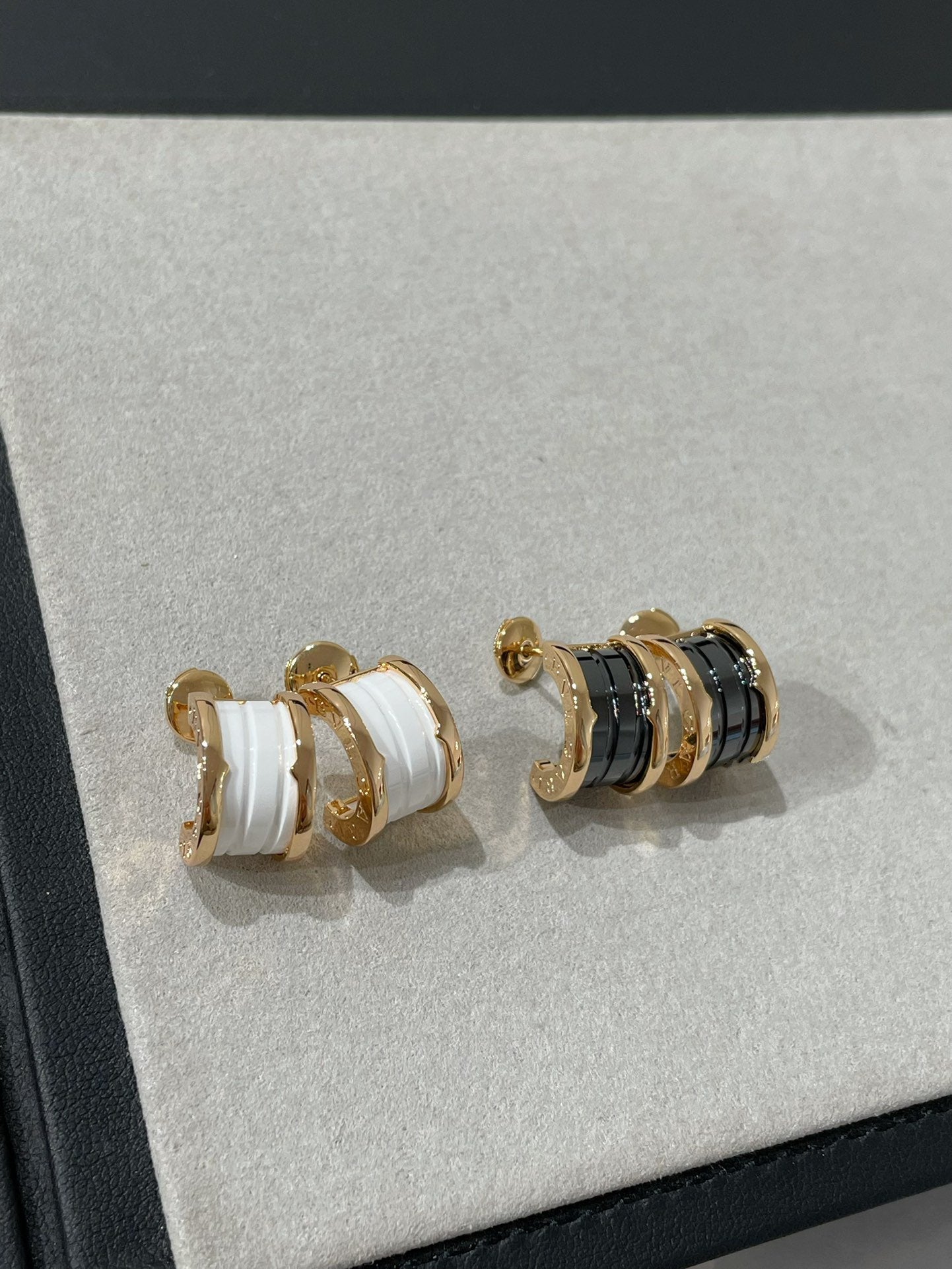 [Baslove]ZERO 1 PINK GOLD CERAMIC EARRINGS