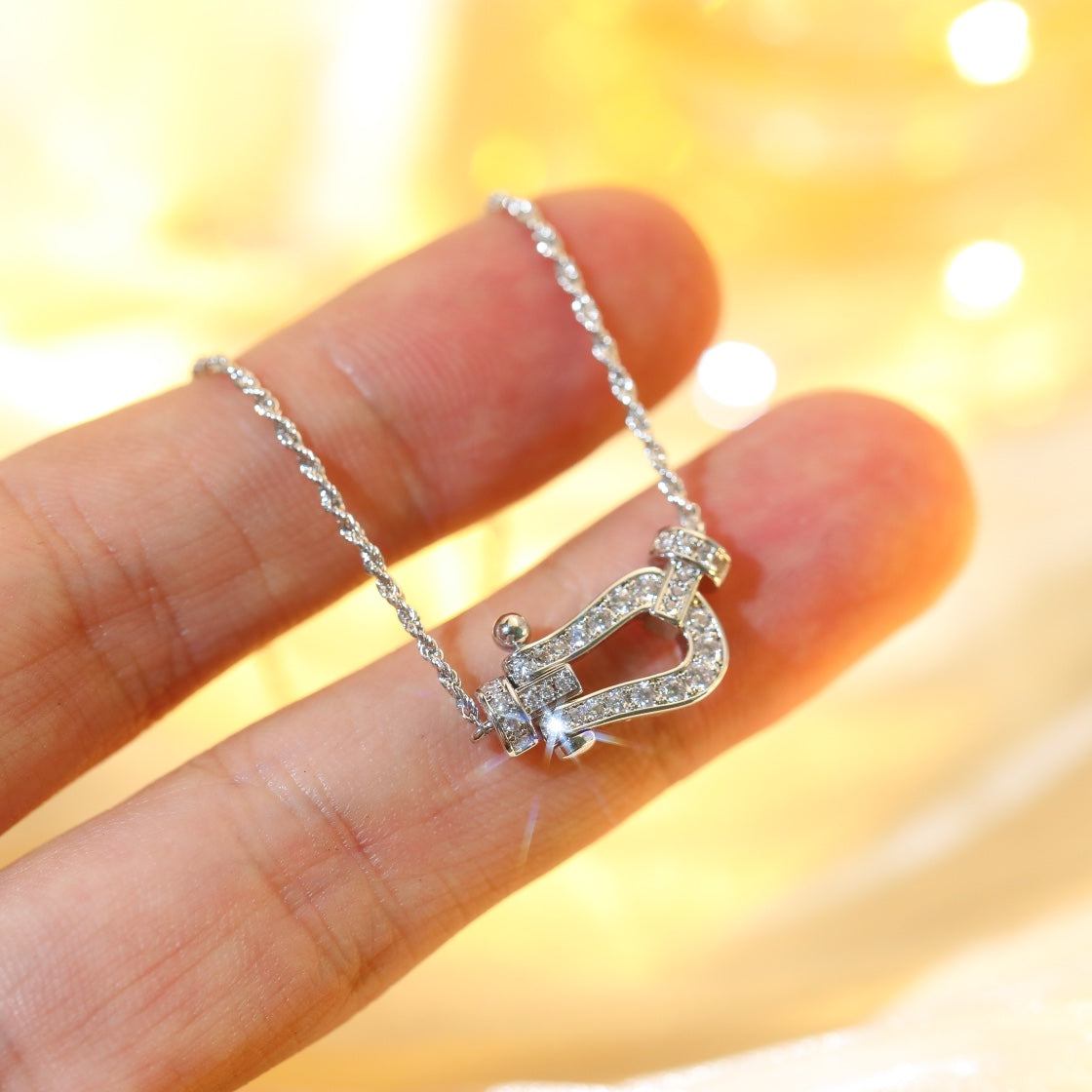 [Baslove]FORCE 10 DIAMOND SILVER NECKLACE MINI MODEL