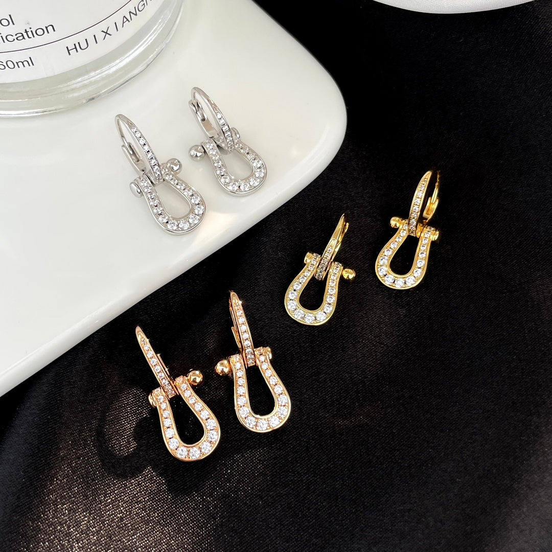 [Baslove]FORCE 10 FULL DIAMOND DROP EARRINGS MEDIUM MODEL