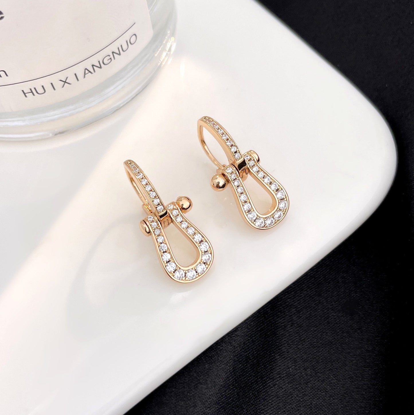 [Baslove]FORCE 10 FULL DIAMOND DROP EARRINGS MEDIUM MODEL