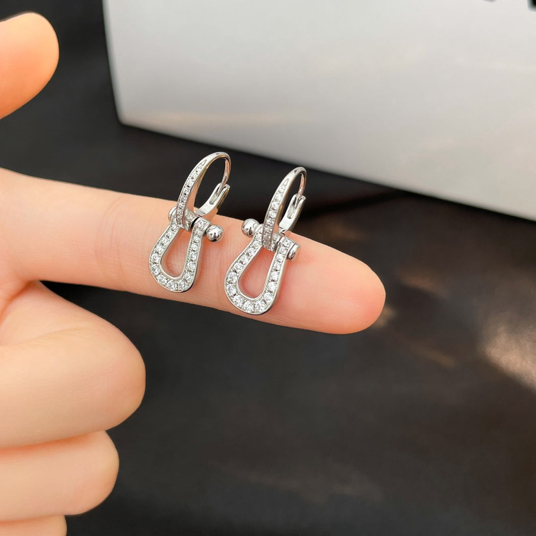 [Baslove]FORCE 10 FULL DIAMOND DROP EARRINGS MEDIUM MODEL